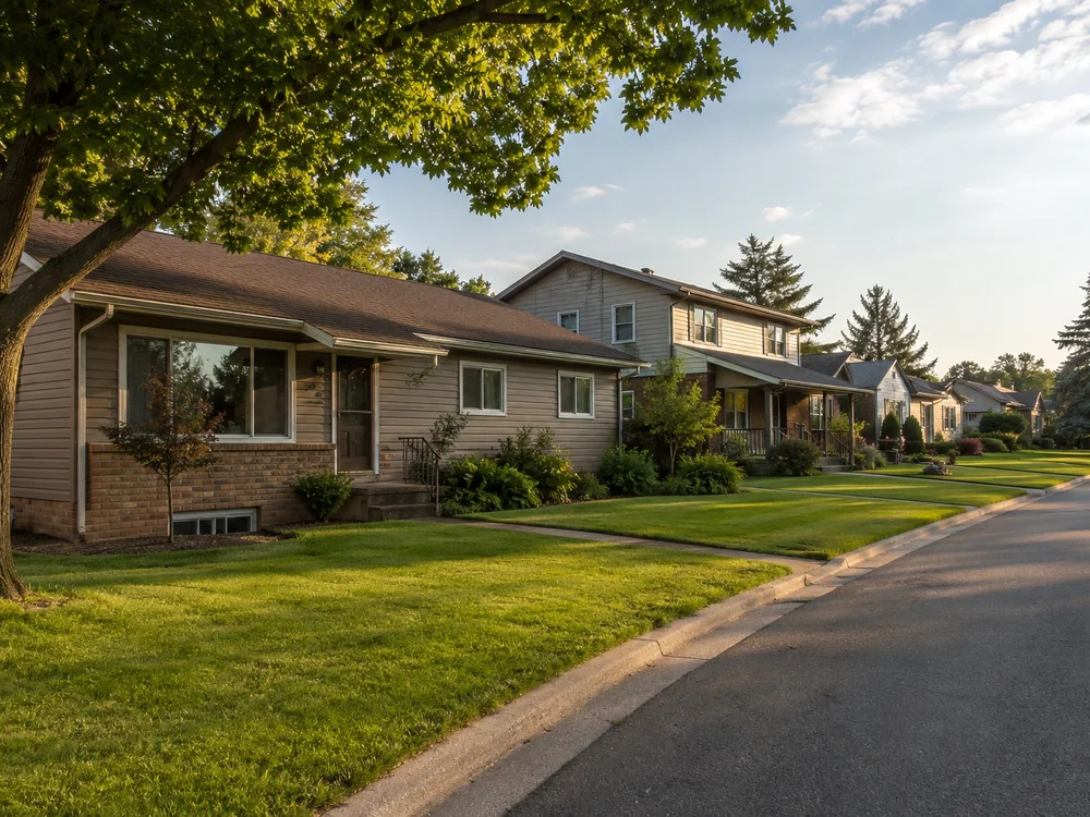 A residential street in the Kentwood, MI area