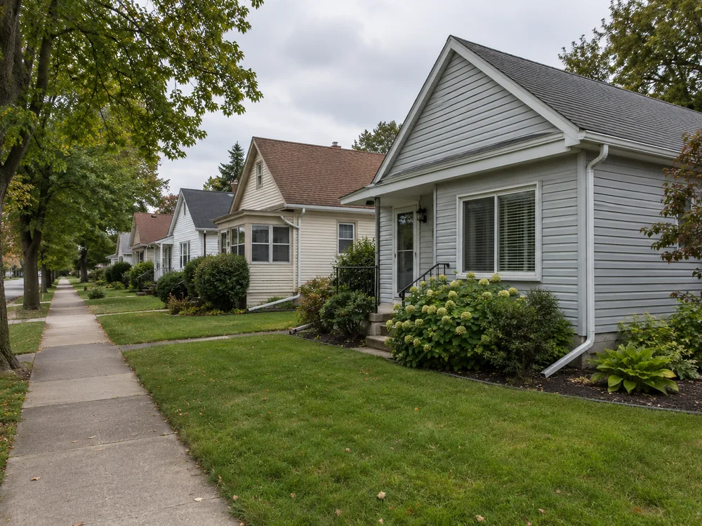 A residential street in the Jenison, MI area
