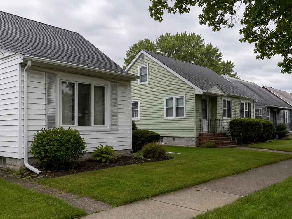 A residential street in the Rockford, MI area